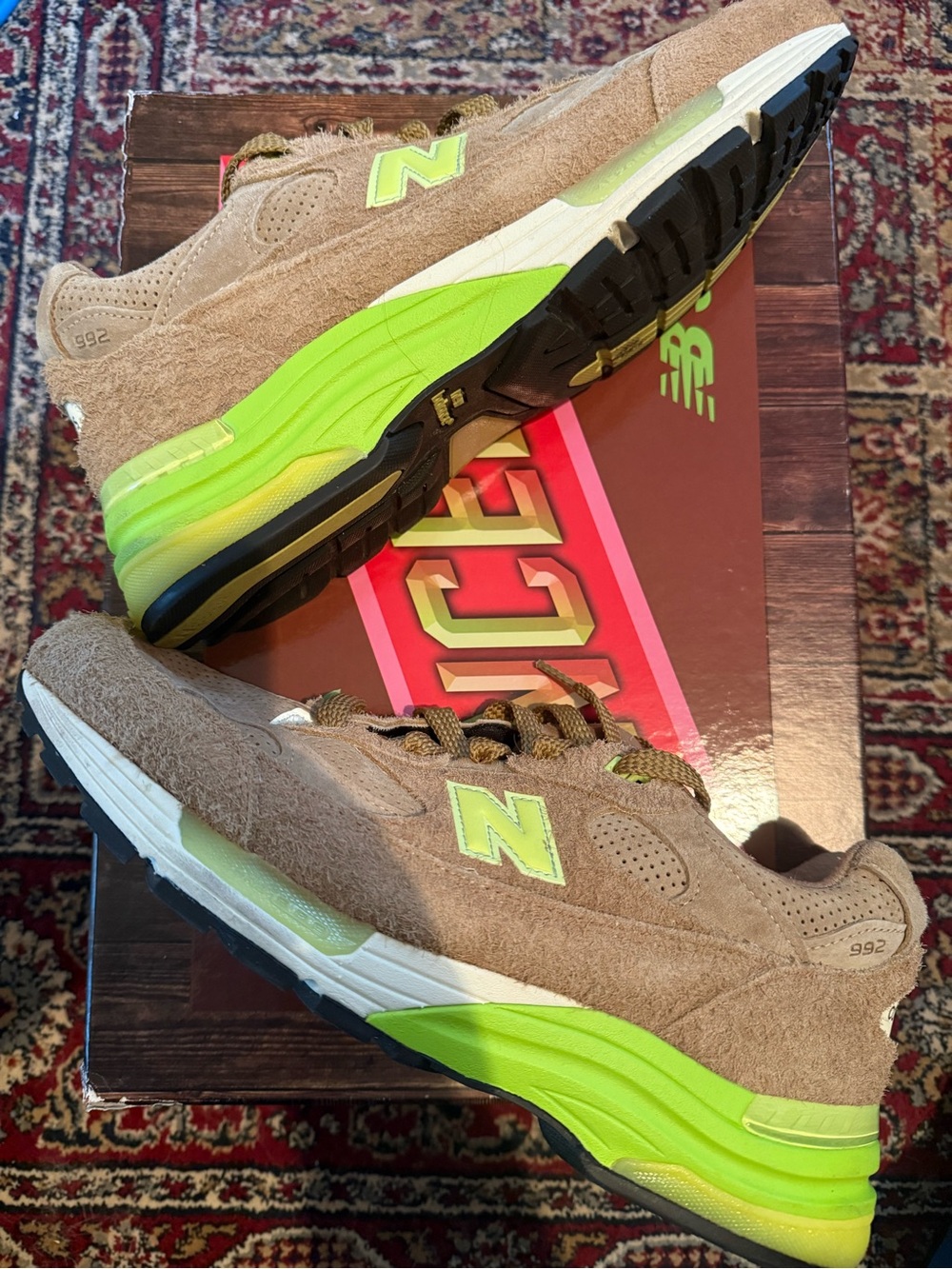 New Balance 992 Concepts Low Hanging Fruit with Neon Green Accents